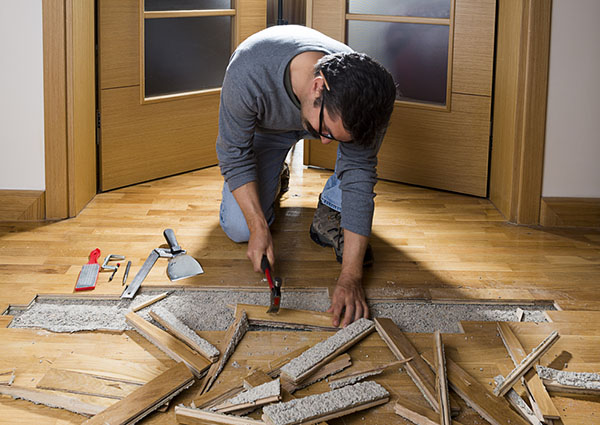 installing wooden floor in home
