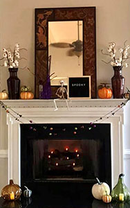 fireplace candles fall