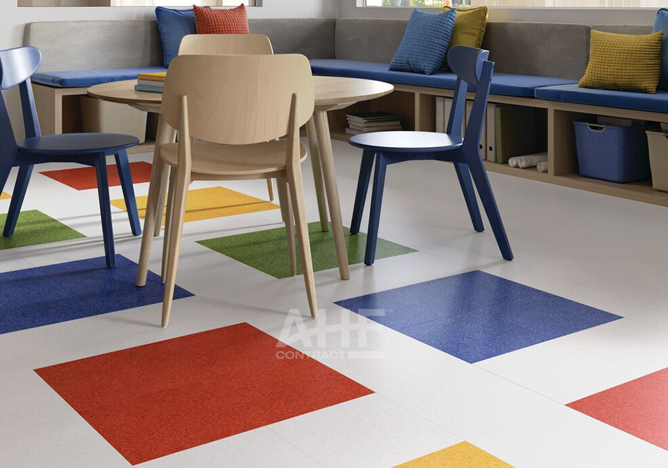 AHF Contract, Expressive Ideas color Berry Red in elementary classroom