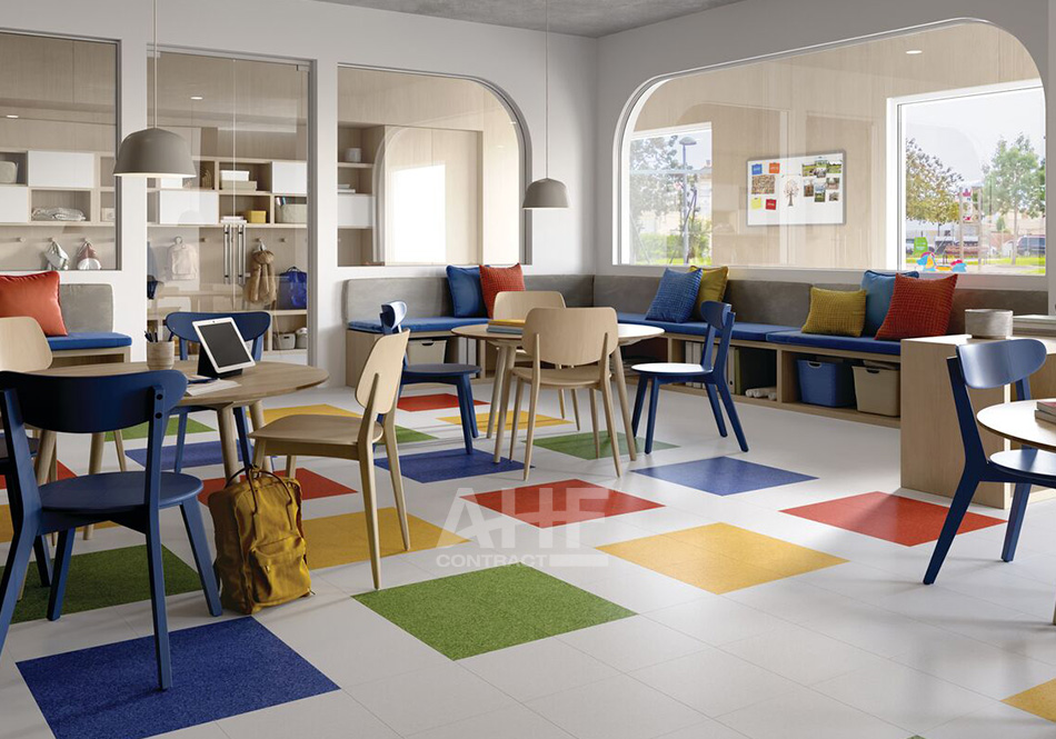 AHF Contract Expressive Ideas color Ocean Blue in elementary classroom
