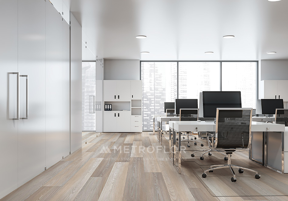 Metroflor, Deja New, Clean Oak Mist Grey Office Space