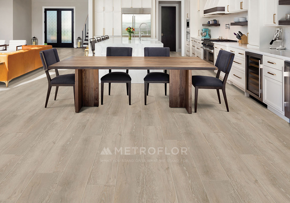 Metroflor Reserve Field Oak luxury vinyl in kitchen