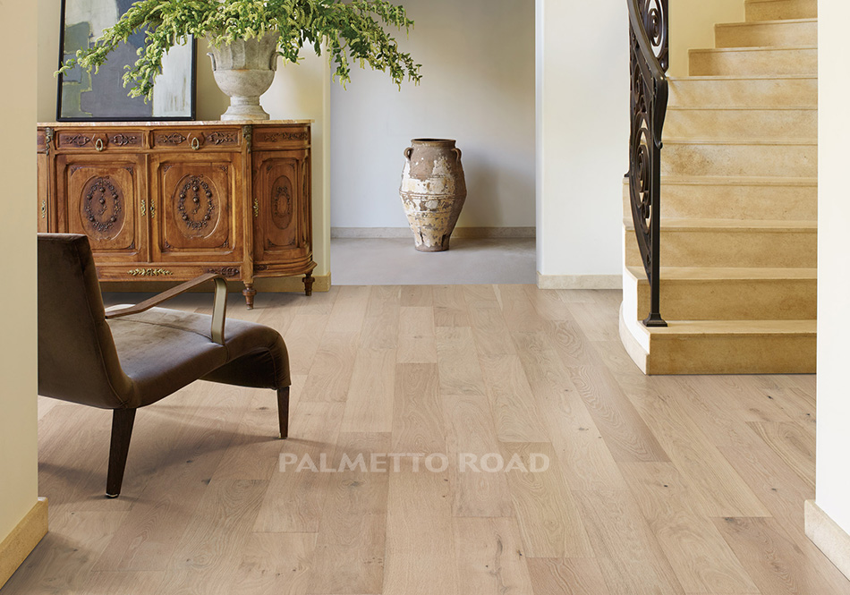 Palmetto Road, Monet, Montpellier light hardwood floors in formal sitting room