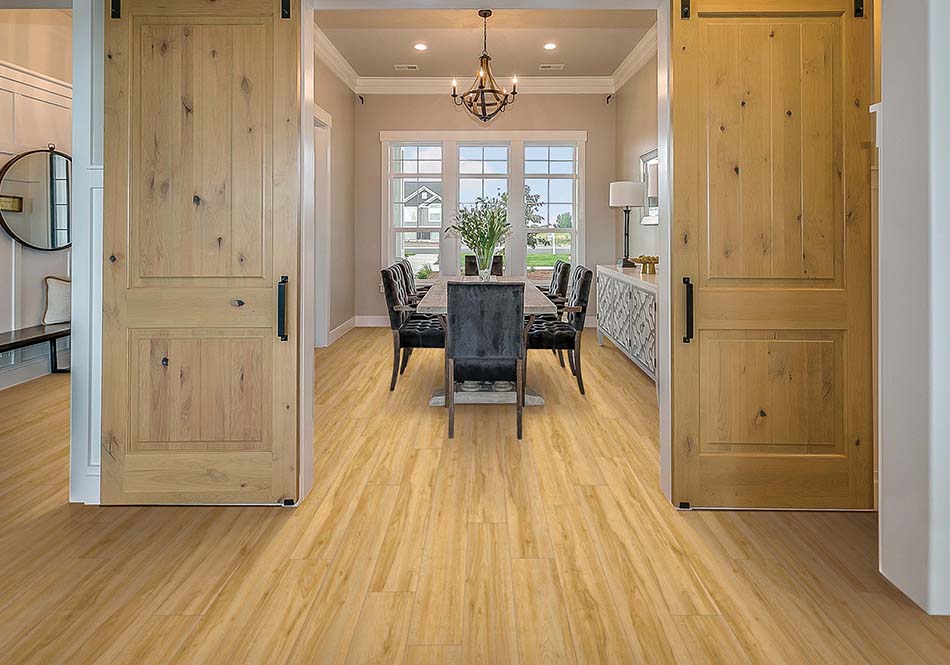 Metroflor, Inception 120, Golden Maple dining room with barn doors