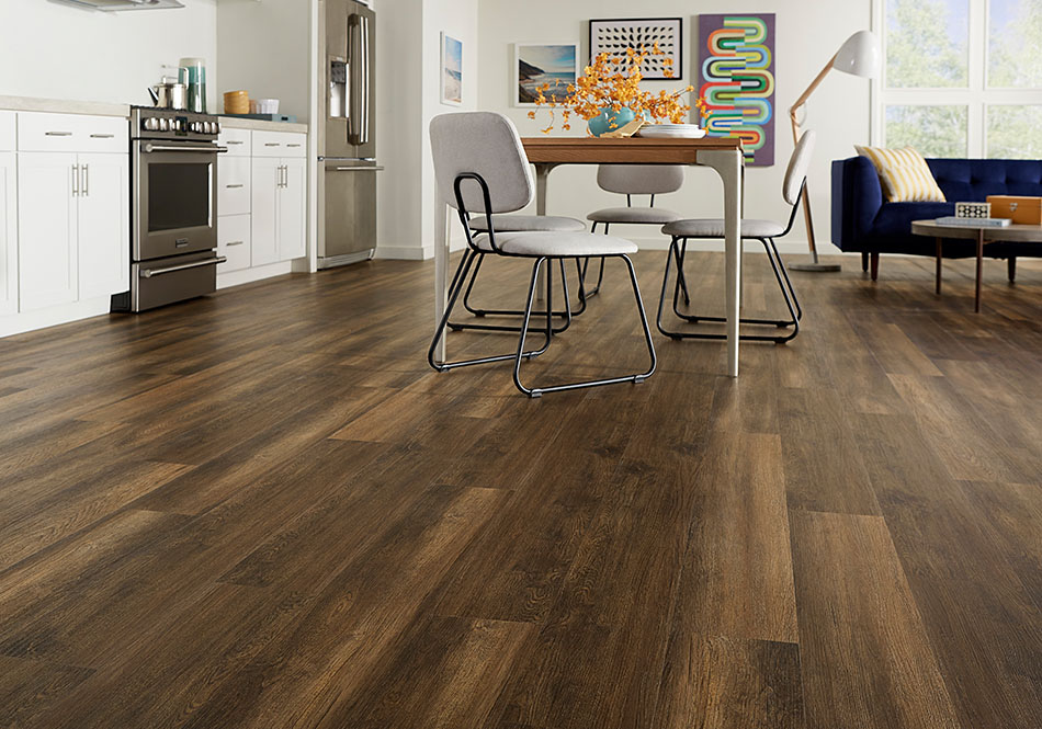 kitchen cabinets with wood floors and wood