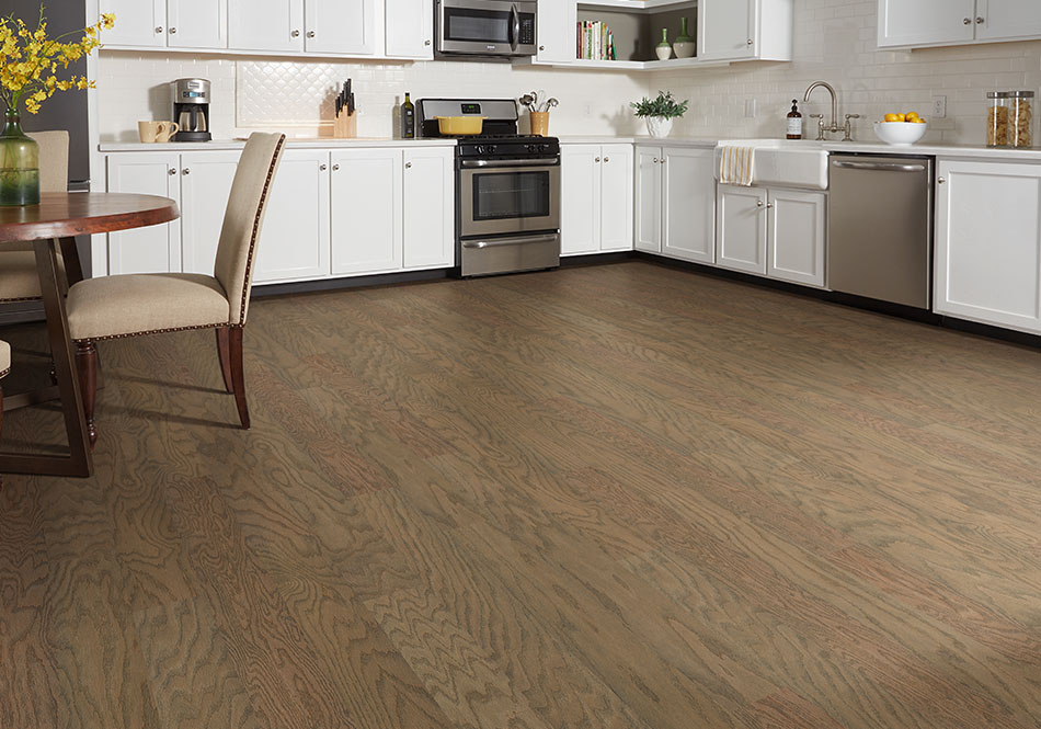 kitchen cabinets with wood floors and wood